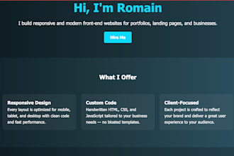 design and develop a responsive front end website