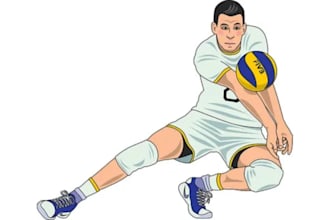 draw volleyball illustration, handball, baseball, rugby, hockey, yoga, lacrosse