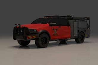 model 3d sport car for game, military vehicle, rim,body kits,lego vehicle render