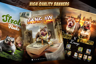 design a unique banner for stud, pet, dog show or event