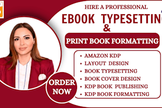 do ebook typesetting and design book page layout design picture book for KDP