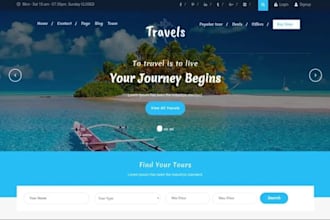 design private tour website, travel agency website, jet booking website