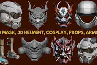 sculpt pintable 3d mask cosplay mask halloween mask 3d helmet props for 3d print