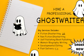 be your ebook ghostwriter, ghost book writer, fiction non fiction ghostwriter