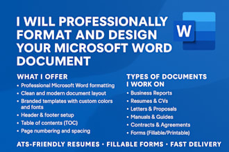 format edit and design microsoft word document