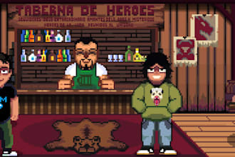 colorful pixel art characters
