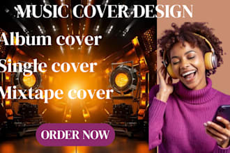 design your music cover art abstract music art for your single album