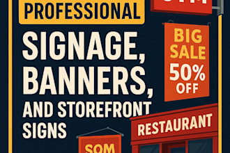 design professional signage, banners, and storefront signs