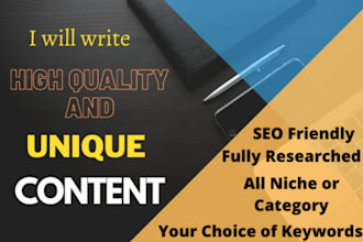 write high quality engaging and well researched articles in any niche