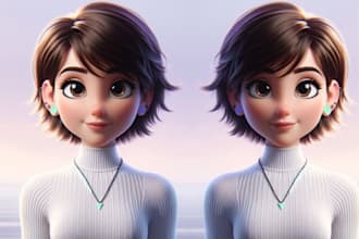 3d cartoon character design stylized 3d  cute character pixar art style