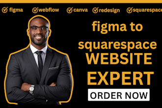 convert figma to squarespace, redesign homepage, canva to squarespace , webflows