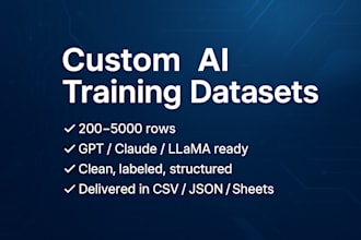 create custom ai training datasets for fine tuning chatbots, llms, or agents
