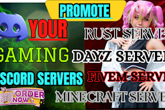 game server, dayz server,fivem server, discord server promotion, discord mass dm