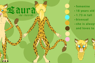 draw a reference sheet of your fursona or character