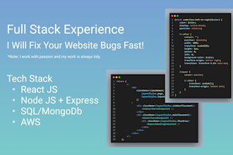debug and fix your react, node js, or full stack application