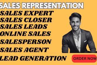 be your sales representative sales closer salesperson online sales, sales leads