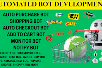 do auto buying bot, pokemon center bot, tcgplayer bot, shopping bot scalping bot