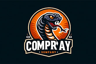 design cobra snake wild animal head mascot logo with source file in 12 hours