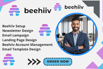 create beehiiv newsletter design, beehiiv landing page, beehive email template