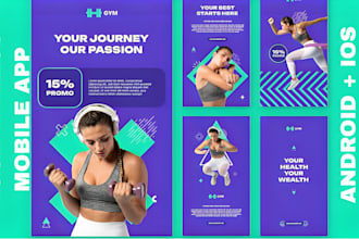design fitness mobile app, figma app UI UX mobile app development fitness app