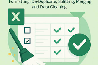 do cleaning, split, merge, format excel data