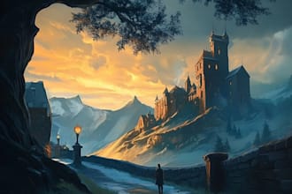 draw intricate digital fantasy landscapes or environment art