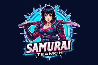 do amazing samurai girls logo with unlimited revisions