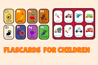 design colorful custom flashcards for children