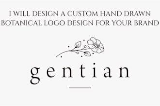 design a custom hand drawn botanical logo design for your brand