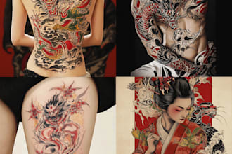 design a japanese hannya mask tattoo for you