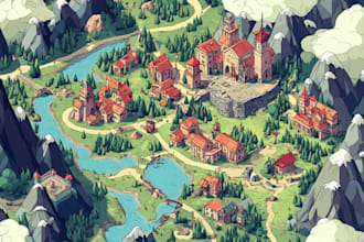 draw a unique vector or isometric map