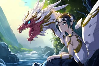 draw fantasy creature art in anime style