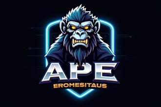 do unique cyborg ape logo with unlimited revisions