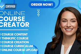 online course content creation elearning training manual thinkific ppt plan