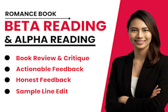 be your beta reader for selfhelp, romance, fantasy, and provide honest feedback