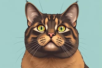 draw custom pet portrait in pop art style