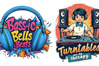 make unique podcast radio music logo
