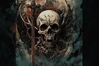 create dark art, horror or skull artworks illustration