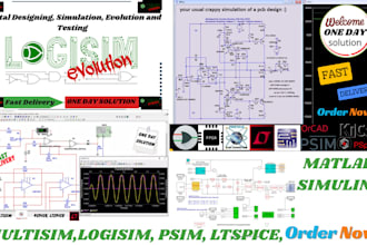 help in logisim,ltspice,multisim,psim,lab view,matlab simulink,pcb design