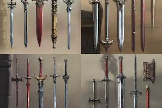 draw concepts for sci fi and fantasy weapons