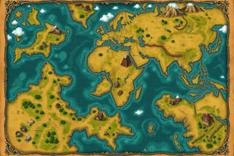 do fantasy world map illustration for game campaign, ttrpg, dnd novel
