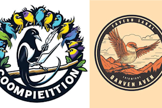 create t shirt rail bird logo within 24 hours