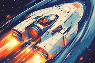 make spaceship, sci fi illustration and sci fi art