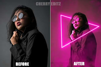 do an amazing glow effect, neon text and image light effect