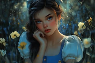draw you a beautiful portrait in disney cartoon