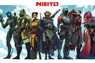 draw a sci fi illustration, sci fi character, game art