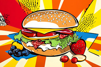 draw amazing food illustration roy lichtenstein style
