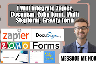 integrate zapier, docusign, zoho form, multi stepform, gravity form
