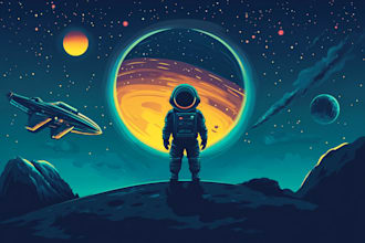 make a sci fi art and sci fi illustration