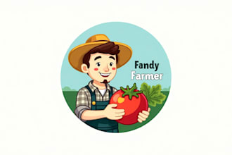 design high quality farmer mascot logo with unlimited revision